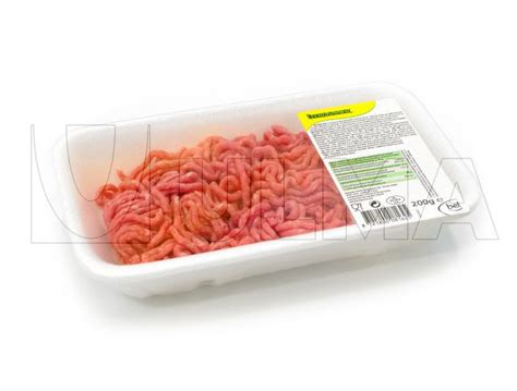 Mince Meat Packaging In Poliestyren Tray And Pvc Film — Ulma Packaging
