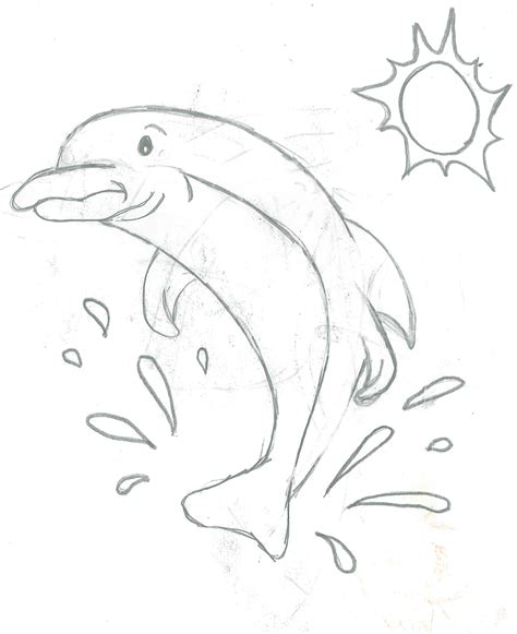 how to draw dolphin jumping out of water