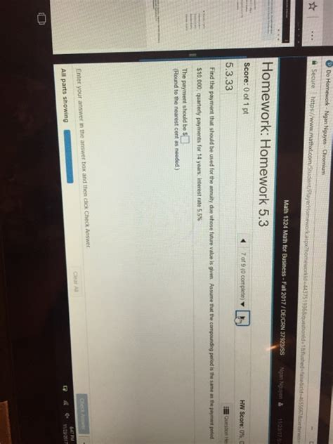 Solved Homework: Homework 5.3 Score: 0 of 1 pt 5.3.5 1 of 9 | Chegg.com 