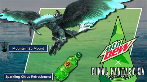 Final Fantasy Xiv Adds The Mountain Zu A Mountain Dew Themed Bird Mount