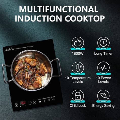 W Portable Induction Cooktop Induction Hot Plate Induction Burner With Sensor Touch