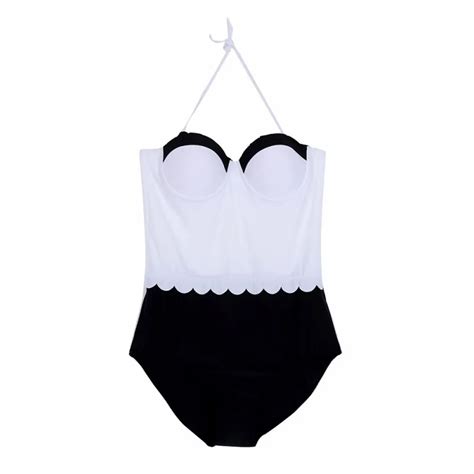 Women S One Piece Swimsuit Push Up Padded Bikini Bodysuits Monoki Black
