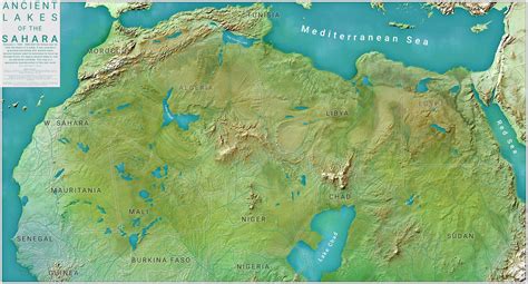 ancient lakes   sahara map sahara ancient