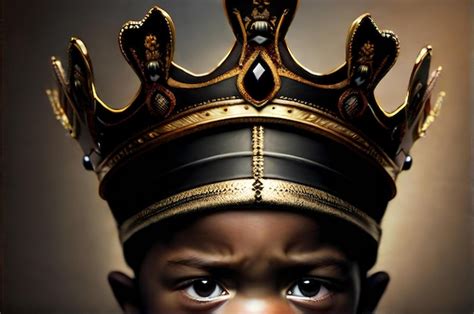 Premium Photo | The boy king in the crown closeup with a serious look ...