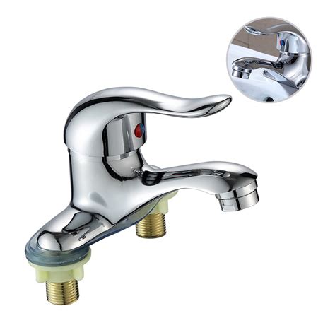 Raindrops Faucet Double Hole Faucet Hot Cold Water Tap For Bathroom Toilet Kitchen Sink Silver