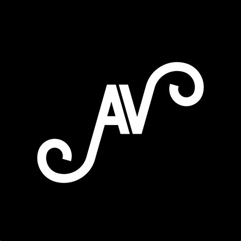 Av Letter Logo Design On Black Background Av Creative Initials Letter