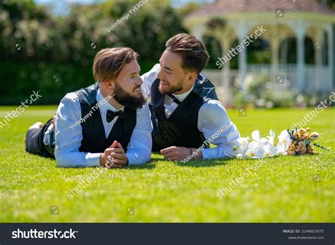 Gay Couple Laying On Grass Portrait Stock Photo Shutterstock