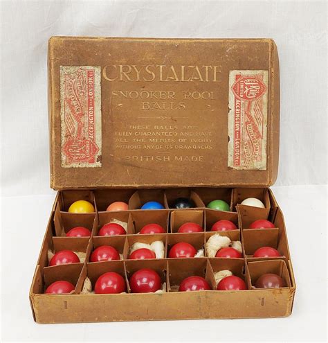 Boxed Set Of Vintage S Crystalate Snooker Pool Balls Sally Antiques