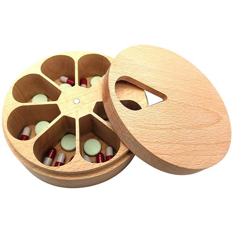 Wooden Pill Box Wood Pill Organizer Small Wooden Pill Case