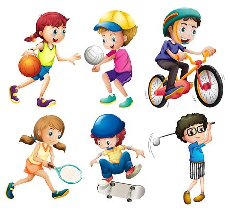 Kinder Und Sport 413129 Vektor Kunst Bei Vecteezy
