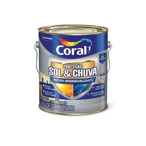 Coral Sol E Chuva Cores - Tinta Coral Sol E Chuva Pintura Impermeabilizante 3,2L Cores - PONTO ...