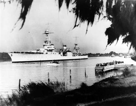 USS Houston (CA-30) at Houston, late 1930s