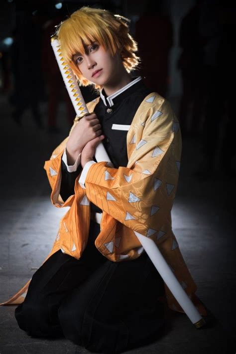 Demon Slayer Kimetsu no Yaiba Zenitsu Agatsuma Cosplay Costume ...
