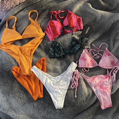 Bikini Set Top And Bottoms Mixture Bundle Orange Depop