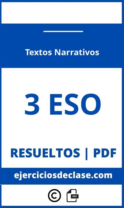 Ejercicios Textos Narrativos Eso Pdf