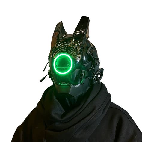 LED Круглая лампа маска с киберпанк элементами для ролевых игр мужских ...