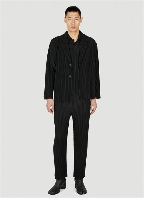 Homme Plissé Issey Miyake Loose Fit Straight Pants In Black Homme