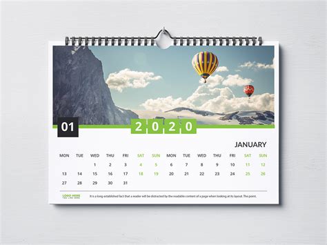 Desk Calendar 2020 Template On Behance