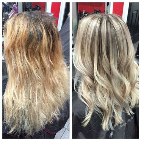 Before And After Blonde Highlight Transformation By Amy Ziegler