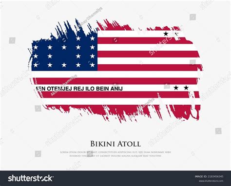 Creative Textured Flag Bikini Atoll Brush Stock Vector Royalty Free 2183456345 Shutterstock
