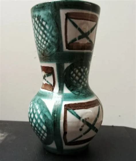 PETIT VASE EN ceramique 1950 Robert Picault signé 12 5 cm année 50 60