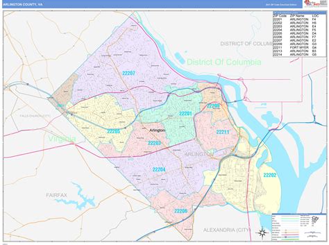 Arlington County Virginia Road Map Virginia Map