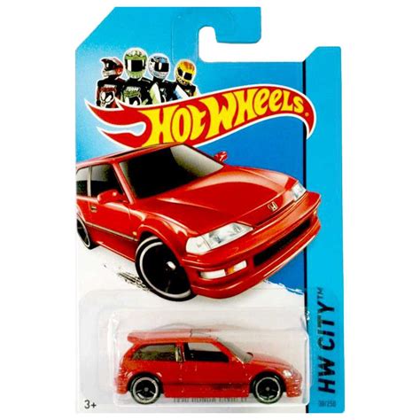 Коллекционная модель автомобиля Honda Civic EF 1990 HW City 2014 красная Hot Wheels Mattel