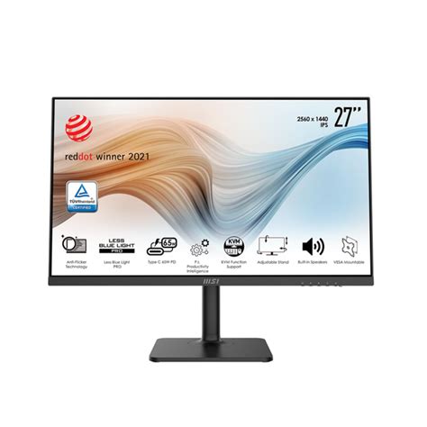 Монитор ЖК 27" MSI Modern MD272QP IPS/2560x1440/75Гц/VGA/HDMI/USB type ...