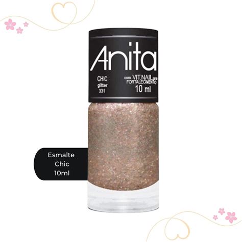 Esmalte Anita Chic Glitter Nude Vegano Ml Em Promo O Na Americanas