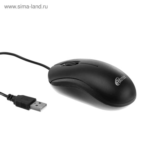 Мышь Ritmix ROM-111, проводная, оптическая, 800 dpi, USB, чёрная ...