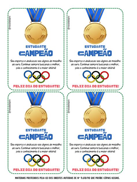 Medalha Dia Do Estudante Para Imprimir - Medalha do Dia do Estudante para Imprimir | PDF