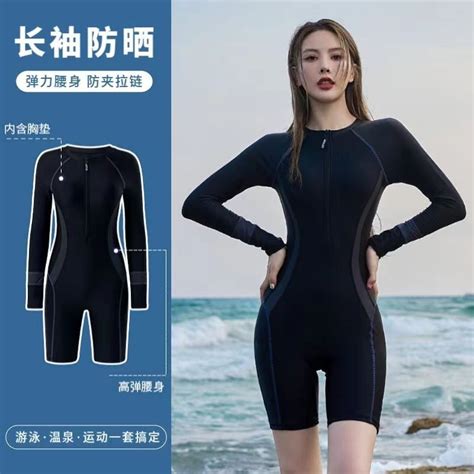 Hot Sale Fast Shipping Swimsuit Women New Style Long Sleeved One Piece Conservative Racing