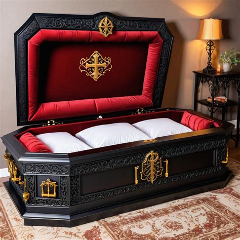 gothic vampire coffin bed design stable diffusion