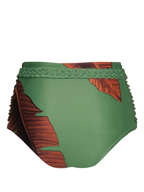 Johanna Ortiz Green Tangelo Leaf Print Bikini Bottoms Johanna Ortiz