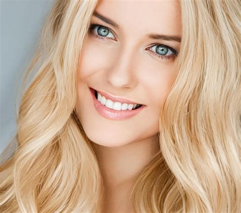 Premium Photo Beautiful Blonde Woman Smiling White Teeth Smile