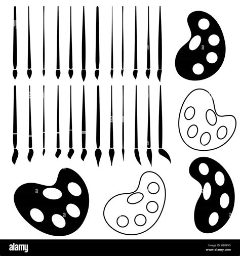 Set Of Different Paint Brushes Stock Photo Alamy