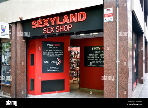 Barcelona Spain May 5 2018 Sexyland Sex Shop on Carrer de Còrsega in Barcelona Spain Stock