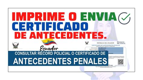 COMO CONSULTAR Certificado AntecedentesPenales Ecuador YouTube