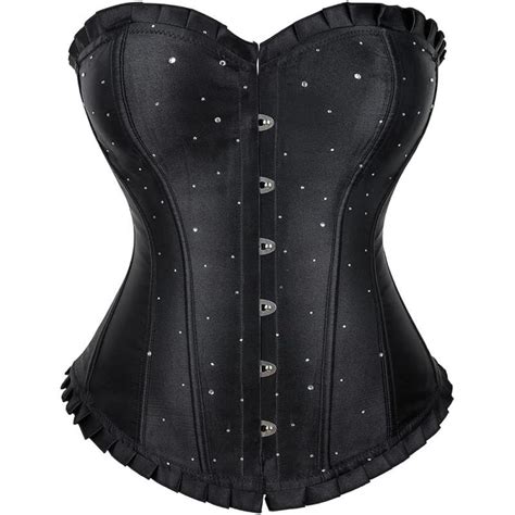 SZIVYSHI Corset Tops For Women Bustier Shapewear Lingerie Lace Waist Push Up Bodysuit Black