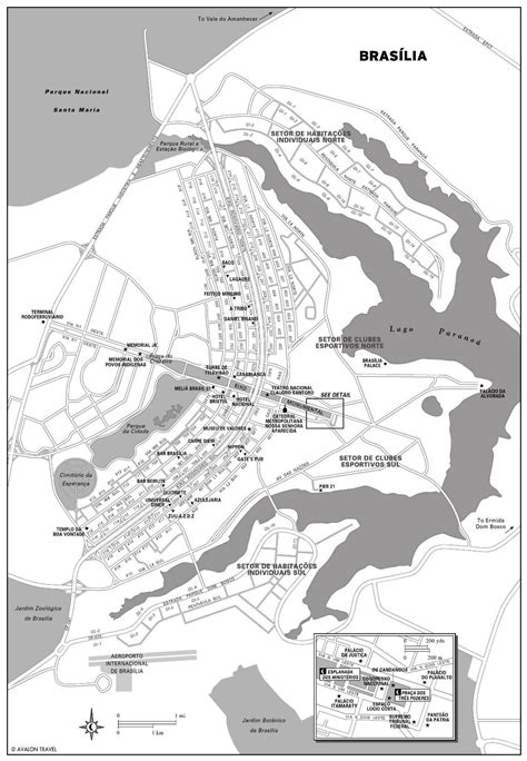 Large Detailed Road Map Of Brasilia City With Street Names Brasilia