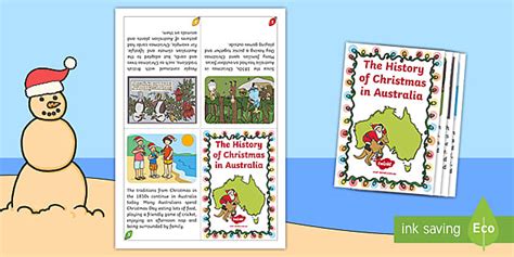 History Of Christmas In Australia Mini Book Twinkl