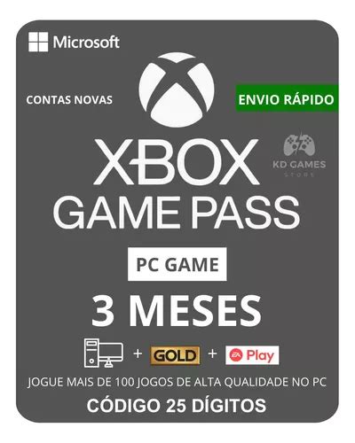 Xbox Game Pass Para Pc 3 Meses Código 25 Dígitos Parcelamento Sem Juros