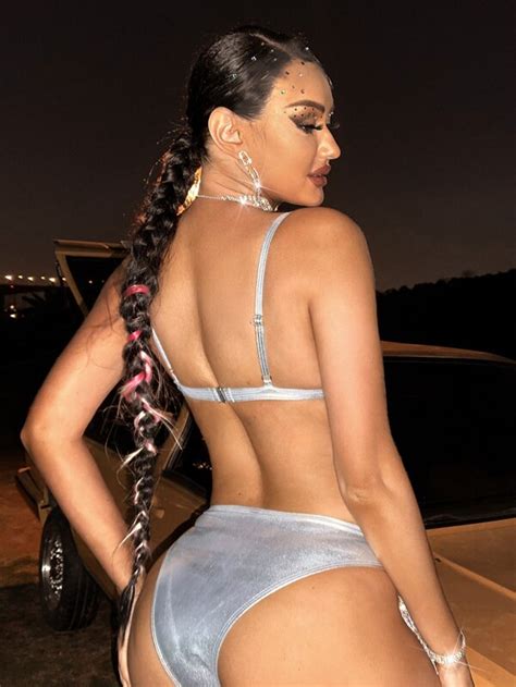 SHEIN Swim SXY Conjunto De Bikini Con Flecos De Lentejuelas Brillantes Sujetador Push Up Y