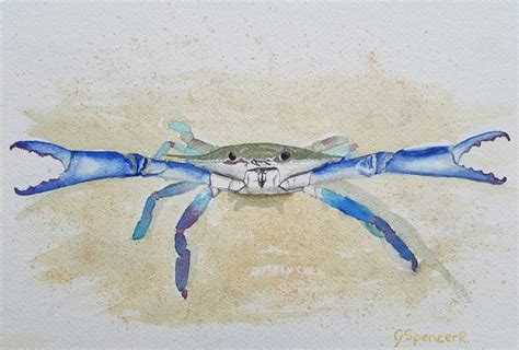 Art Collectibles Sculpture Custom Airbrushed Blue Crab Etna Pe