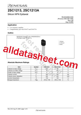 2SC1213 Datasheet(PDF) - Renesas Technology Corp