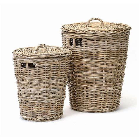 Wicker Bay 2 Piece Rattan Laundry Hamper Set The Home Depot Canada