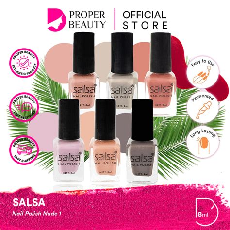 SALSA Nail Polish Nude Indonesia Cat Kuku Nude Glam Glamour Set A B Peel Polish Kutek