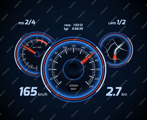 Интерфейс приборной панели компьютера и приложения для гоночного ...