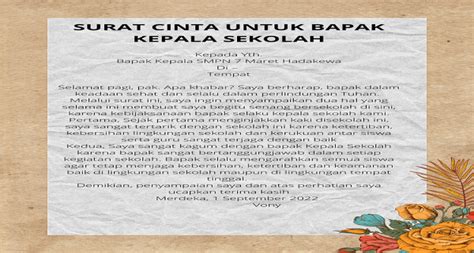 Surat Untuk Kepala Sekolah Smp Negeri Tujuh Maret Hadakewa