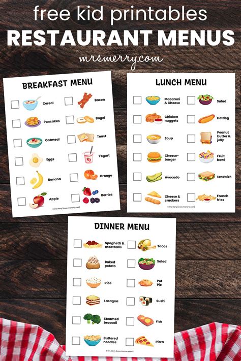 Pretend Play Restaurant Menus Artofit